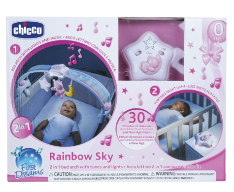 CHICCO RAINBOW SKY 2IN1 - Giostrina Culla Arcobaleno Rosa